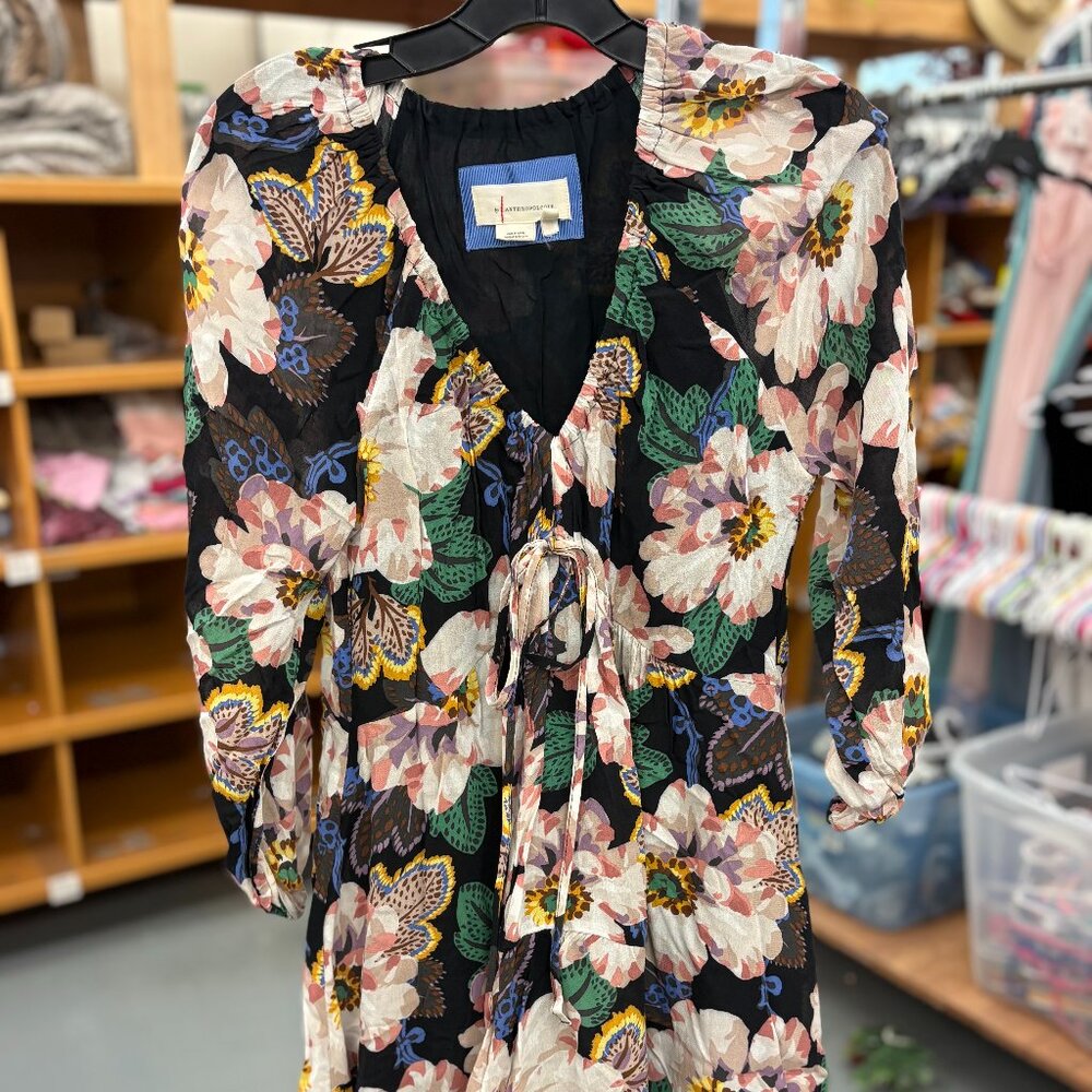 Anthropologie Tiered V-Neck Tunic Dress